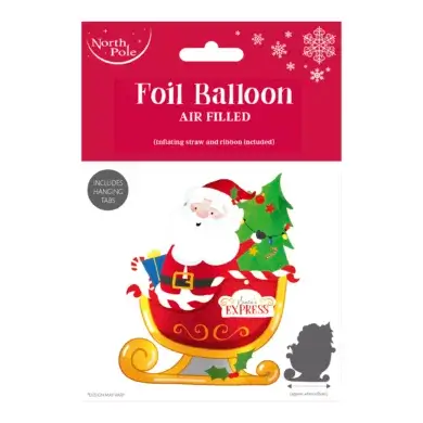 25 Inch Christmas Foil Balloon Santa Sleigh