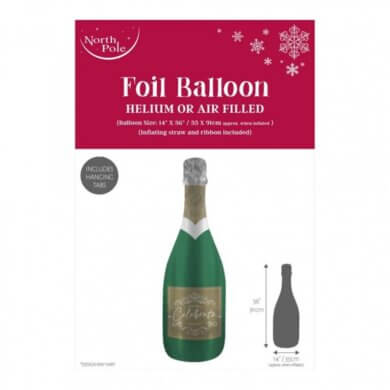 36 Inch Christmas Foil Balloon Champagne Bottle