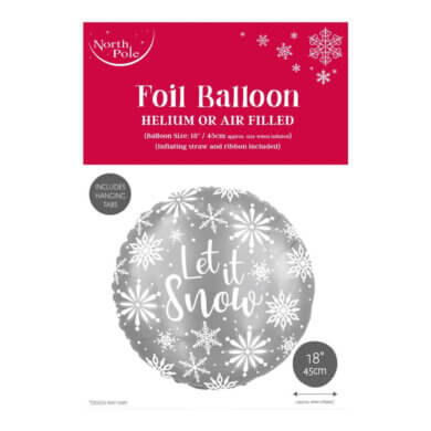 18 Inch Christmas Foil Balloon Let It Snow