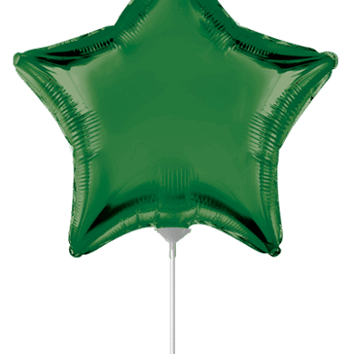 9 inch Green Star mini foil balloon x 5 (FM)