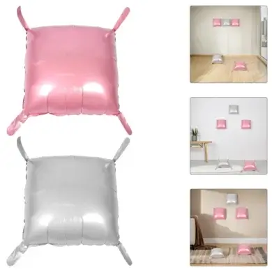 16 Inch Square Foil Balloon Linking - Pink / Silver